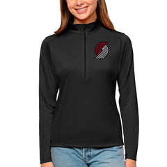 NBA - Portland Trail Blazers Antigua Women's Tribute Half-Zip Top - Black