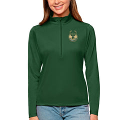 NBA - Milwaukee Bucks Antigua Women's Tribute Half-Zip Top - Hunter Green