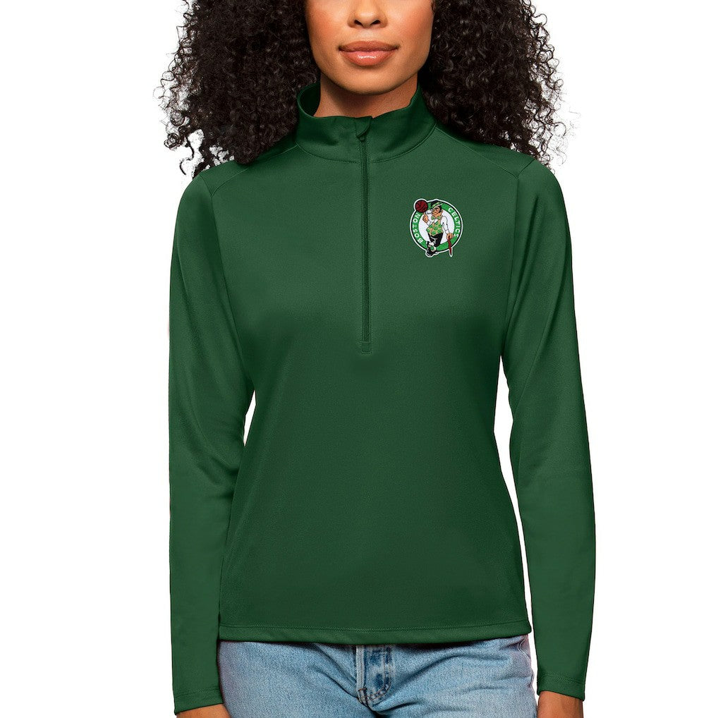 NBA - Boston Celtics Antigua Women's Tribute Half-Zip Top - Green