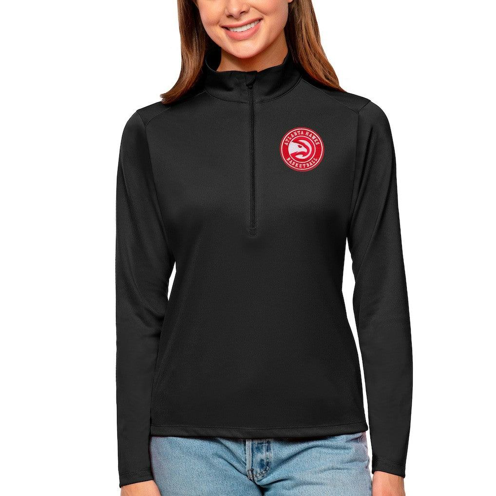 NBA - Atlanta Hawks Antigua Women's Tribute Half-Zip Top - Black