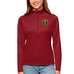NBA - Denver Nuggets Antigua Women's Tribute Half-Zip Top - Red