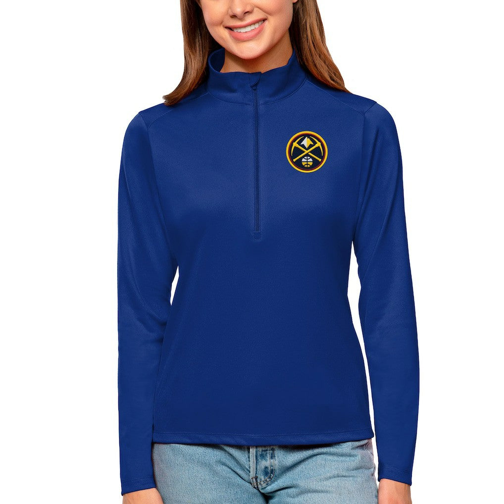 NBA - Denver Nuggets Antigua Women's Tribute Half-Zip Top - Blue