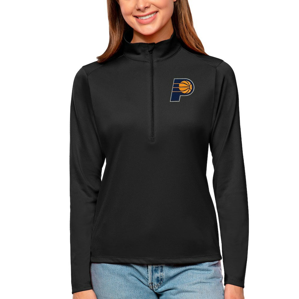 NBA - Indiana Pacers Antigua Women's Tribute Half-Zip Top - Black