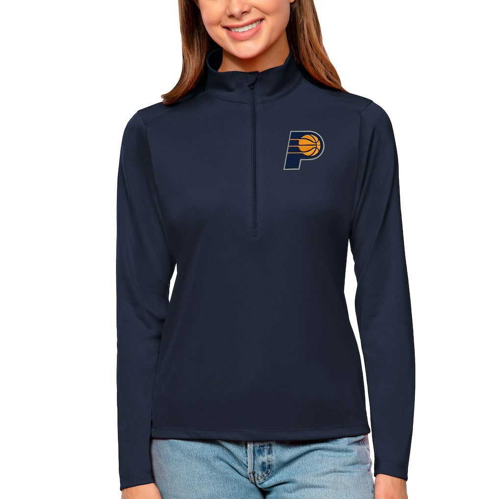 NBA - Indiana Pacers Antigua Women's Tribute Half-Zip Top - Navy