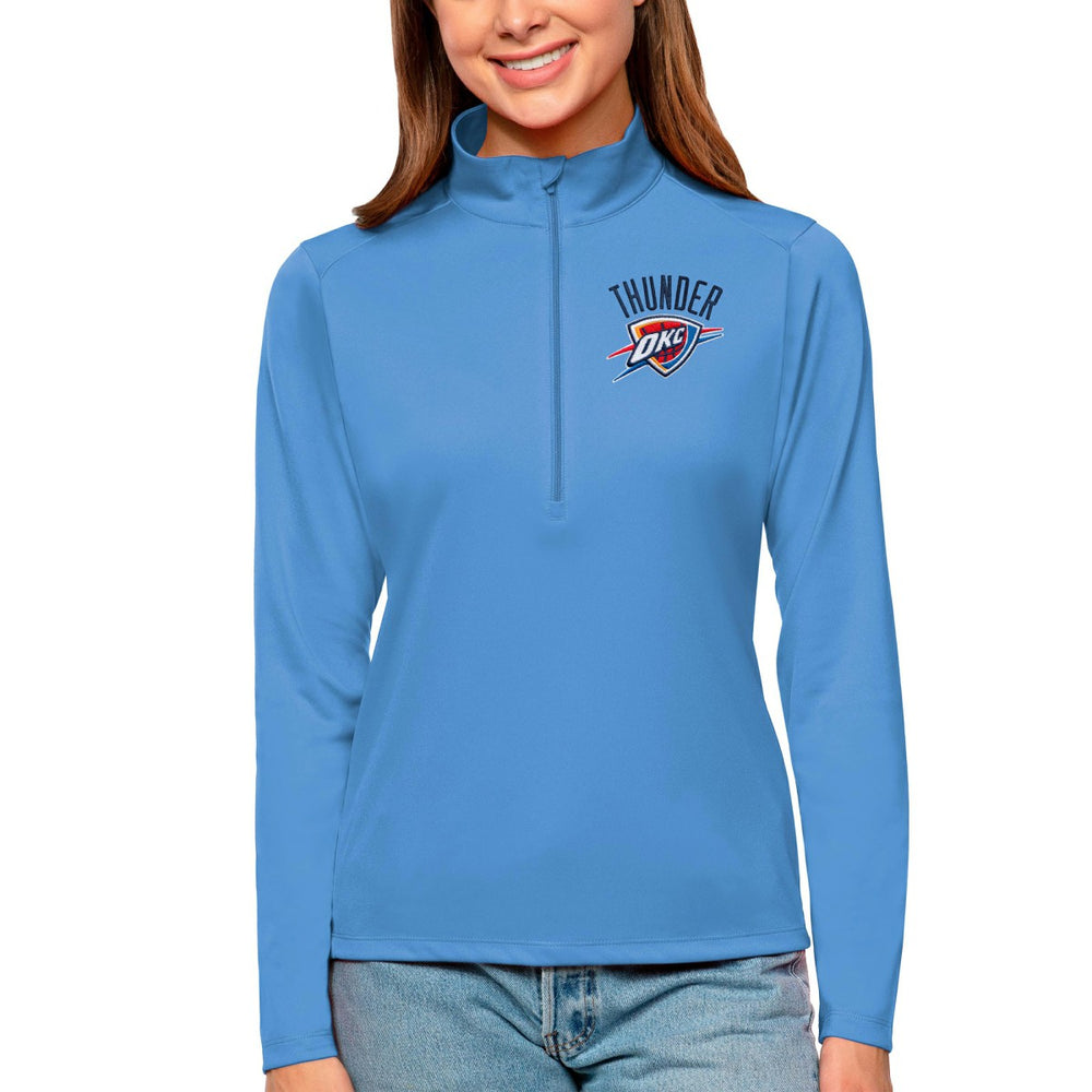 NBA - Oklahoma City Thunder Antigua Women's Tribute Half-Zip Top - Blue