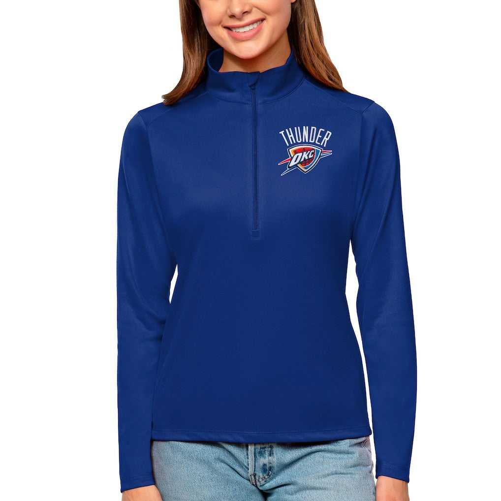 NBA - Oklahoma City Thunder Antigua Women's Tribute Half-Zip Top - Blue