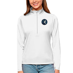NBA - Minnesota Timberwolves Antigua Women's Tribute Half-Zip Top - White