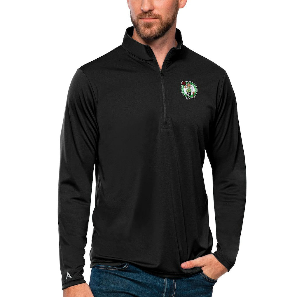 NBA - Boston Celtics Antigua Tribute Quarter-Zip Pullover Top - Black