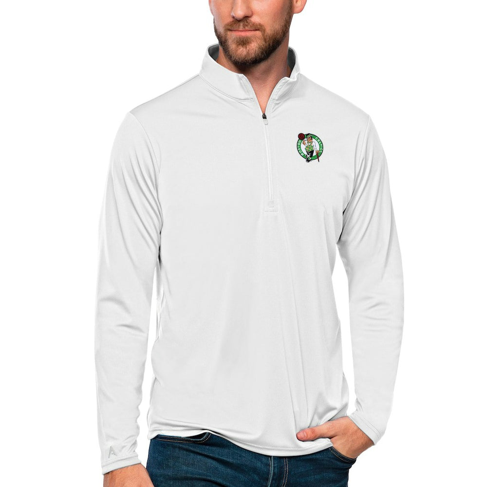 NBA - Boston Celtics Antigua Tribute Quarter-Zip Pullover Top - White