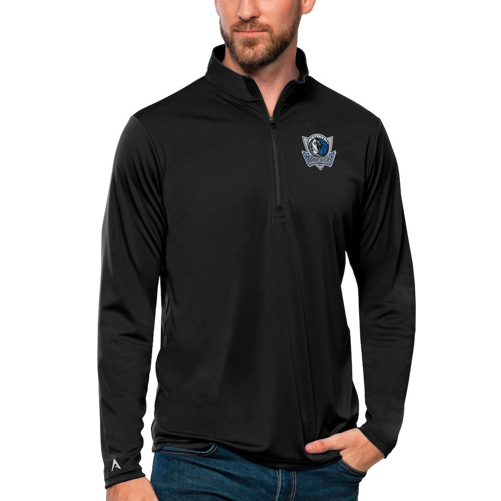 NBA - Dallas Mavericks Antigua Tribute Quarter-Zip Pullover Top - Black