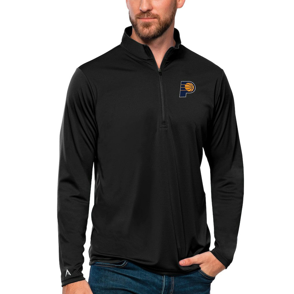 NBA - Indiana Pacers Antigua Tribute Quarter-Zip Pullover Top - Black