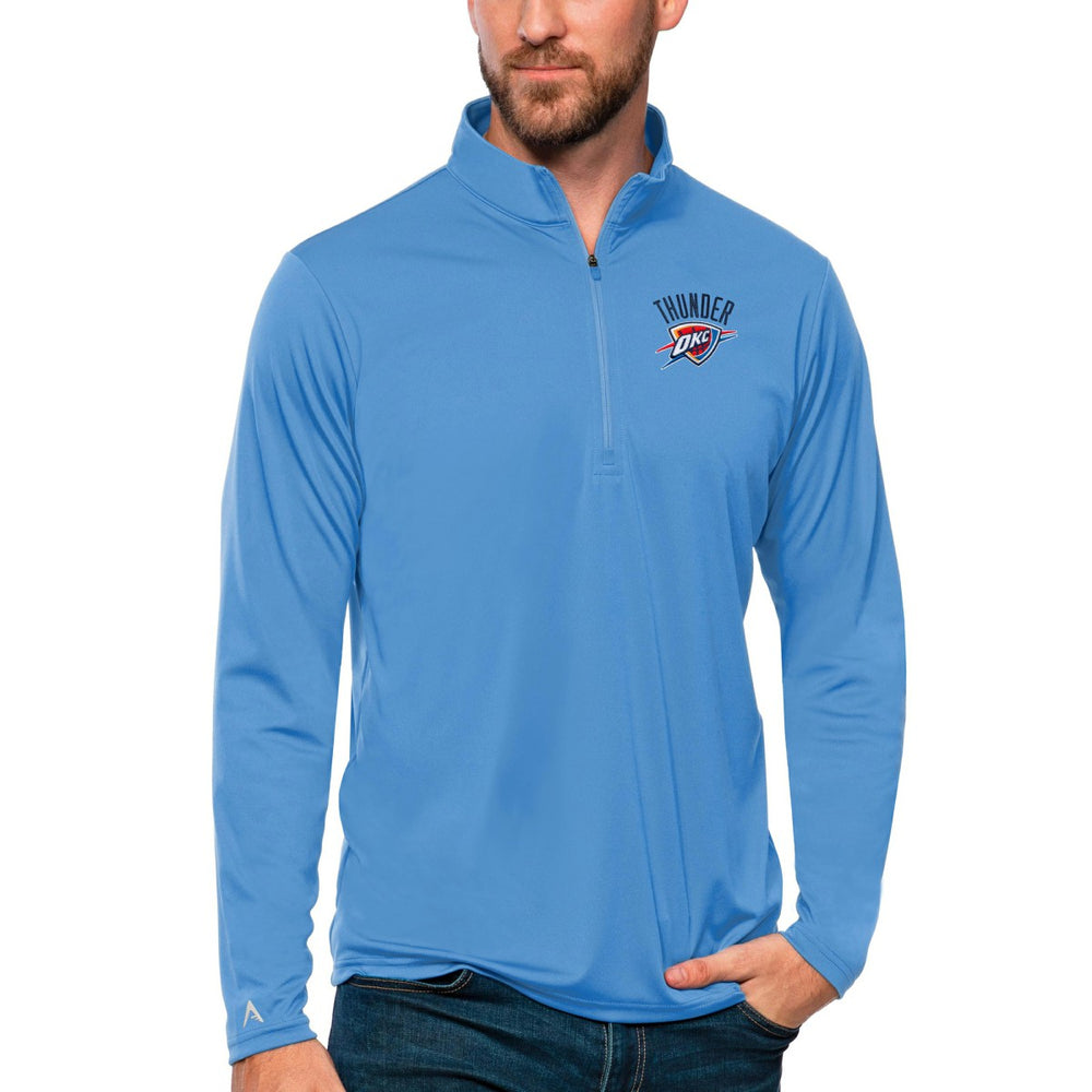 NBA - Oklahoma City Thunder Antigua Tribute Quarter-Zip Pullover Top - Blue
