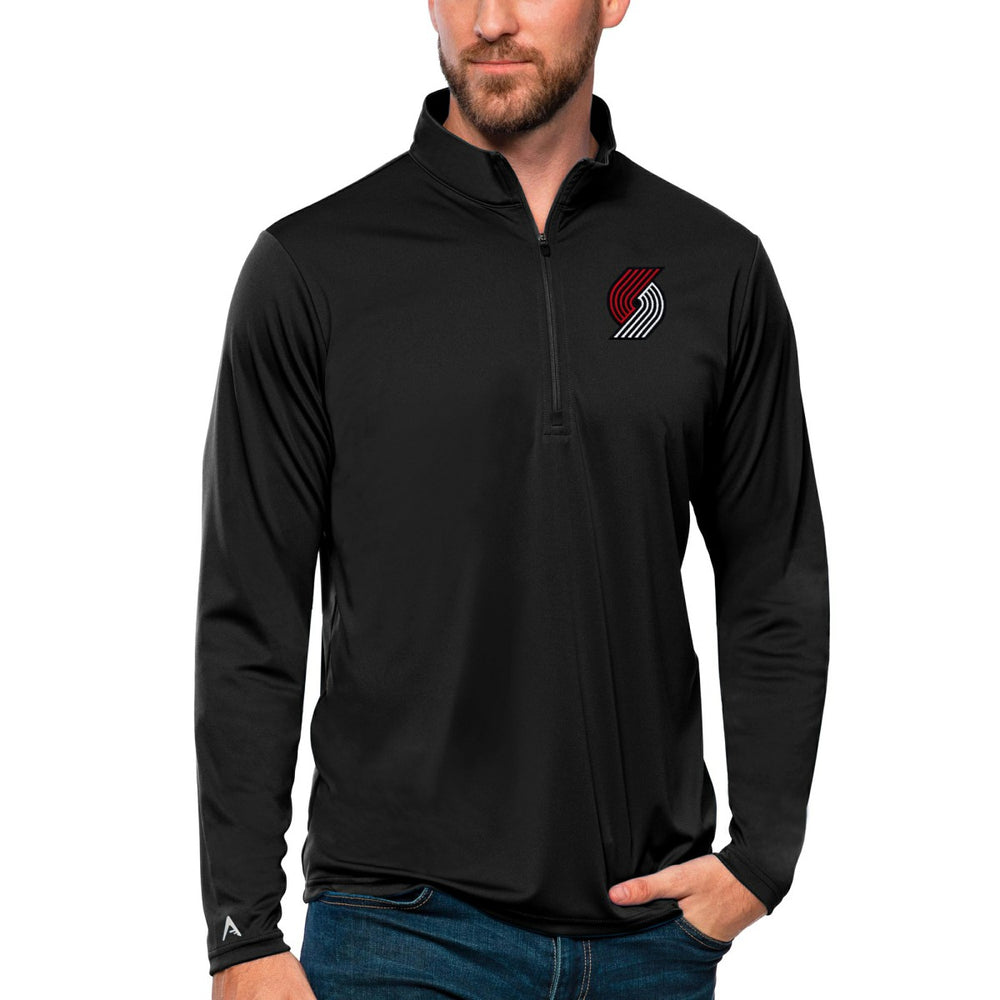 NBA - Portland Trail Blazers Antigua Tribute Quarter-Zip Pullover Top - Black