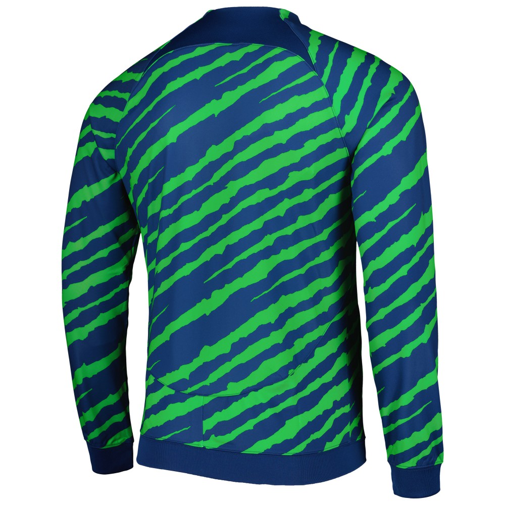 Nike Brazil National Team 2022 Academy Pro Anthem Performance Raglan Full-Zip Jacket - Blue/Green
