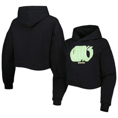 NBA - Boston Celtics Lusso Women's Layla World Tour Cropped Pullover Hoodie - Black