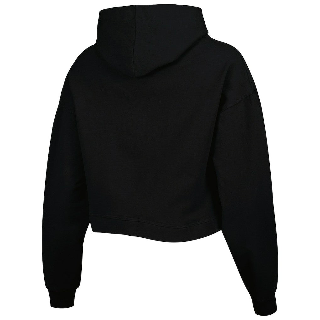 NBA - Brooklyn Nets Lusso Women's Layla World Tour Cropped Pullover Hoodie - Black