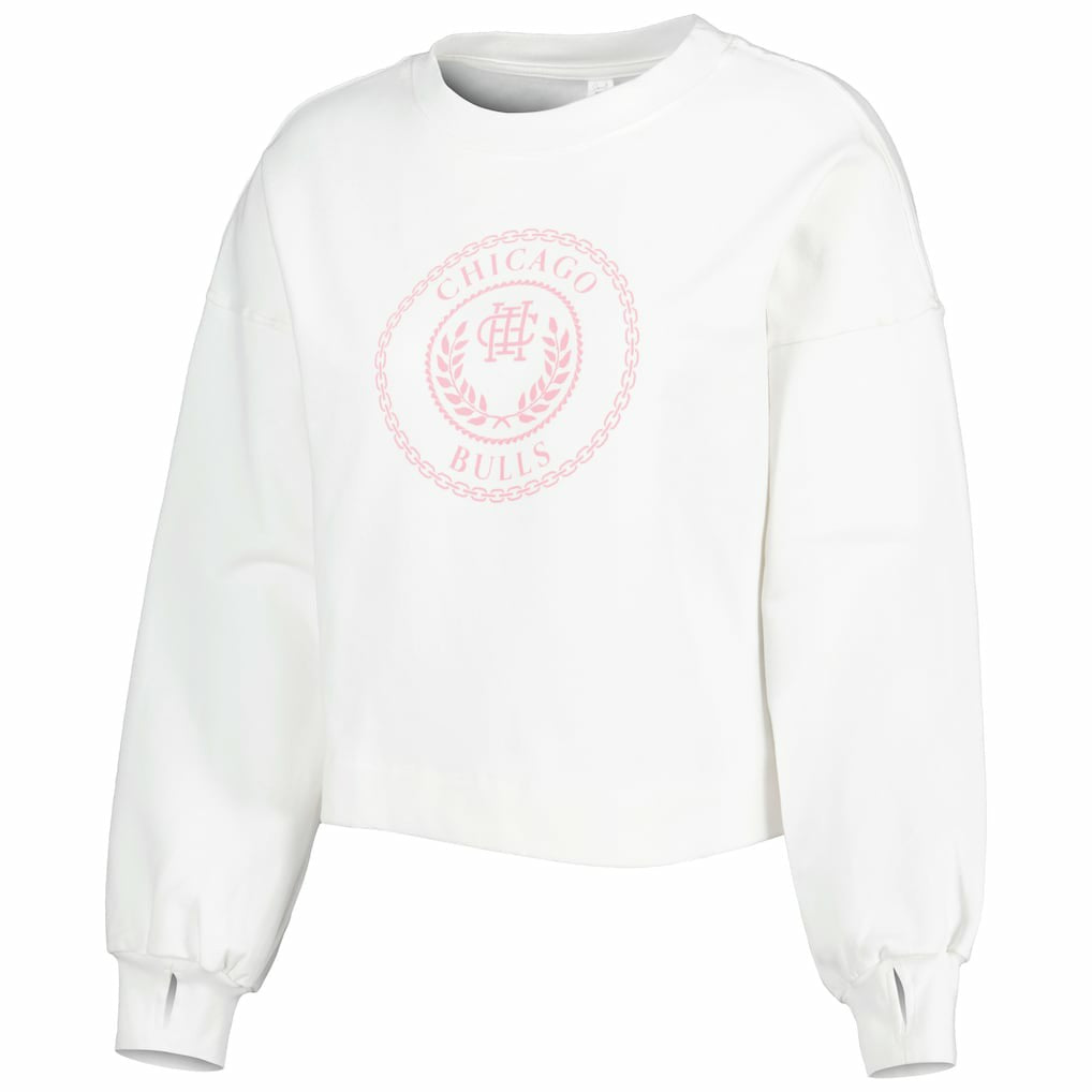 NBA - Chicago Bulls Lusso Women's Lola Ball and Chain Pullover Sweatshirt - White