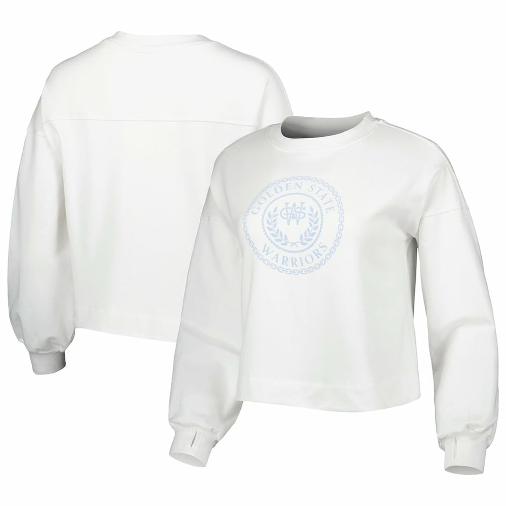 NBA - Golden State Warriors Lusso Women's Lola Ball and Chain Pullover Sweatshirt - White