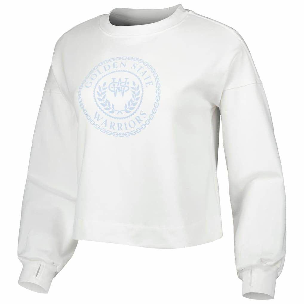 NBA - Golden State Warriors Lusso Women's Lola Ball and Chain Pullover Sweatshirt - White