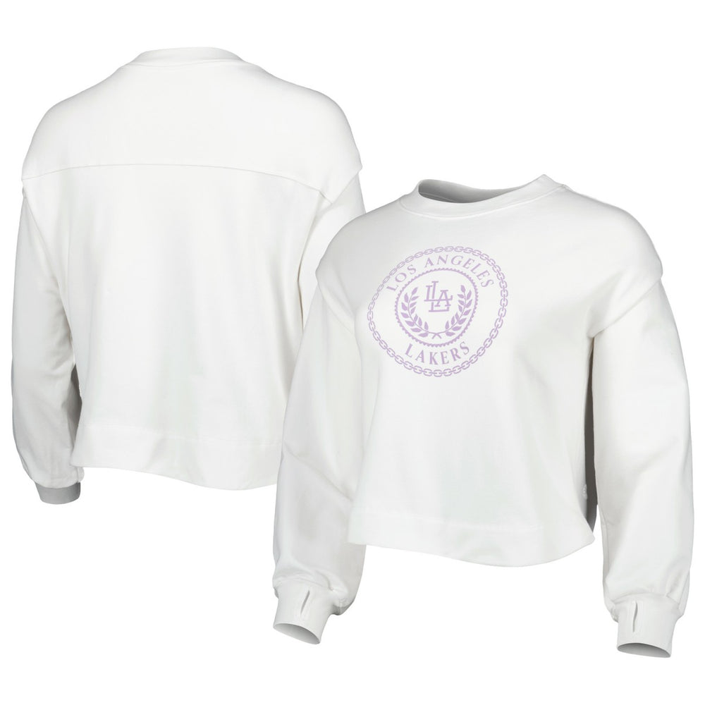 NBA - Los Angeles Lakers Lusso Women's Lola Ball and Chain Pullover Sweatshirt - White