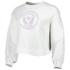 NBA - Los Angeles Lakers Lusso Women's Lola Ball and Chain Pullover Sweatshirt - White