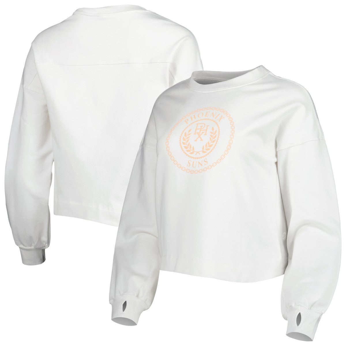 NBA - Phoenix Suns Lusso Women's Lola Ball and Chain Pullover Sweatshirt - White