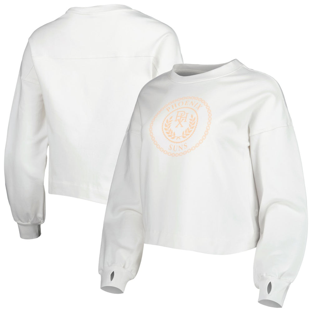 NBA - Phoenix Suns Lusso Women's Lola Ball and Chain Pullover Sweatshirt - White