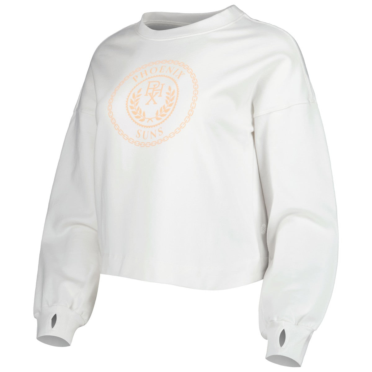 NBA - Phoenix Suns Lusso Women's Lola Ball and Chain Pullover Sweatshirt - White