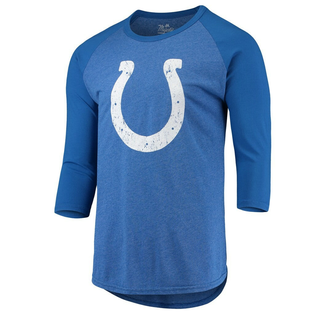 Jonathan Taylor Indianapolis Colts Majestic Threads Name & Number Team Colorway Tri-Blend 3/4 Raglan Sleeve Player T-Shirt Royal - NFL