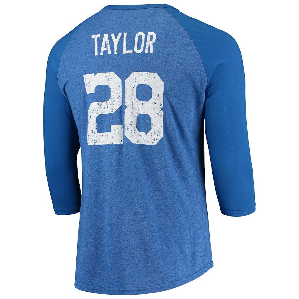 Jonathan Taylor Indianapolis Colts Majestic Threads Name & Number Team Colorway Tri-Blend 3/4 Raglan Sleeve Player T-Shirt Royal - NFL
