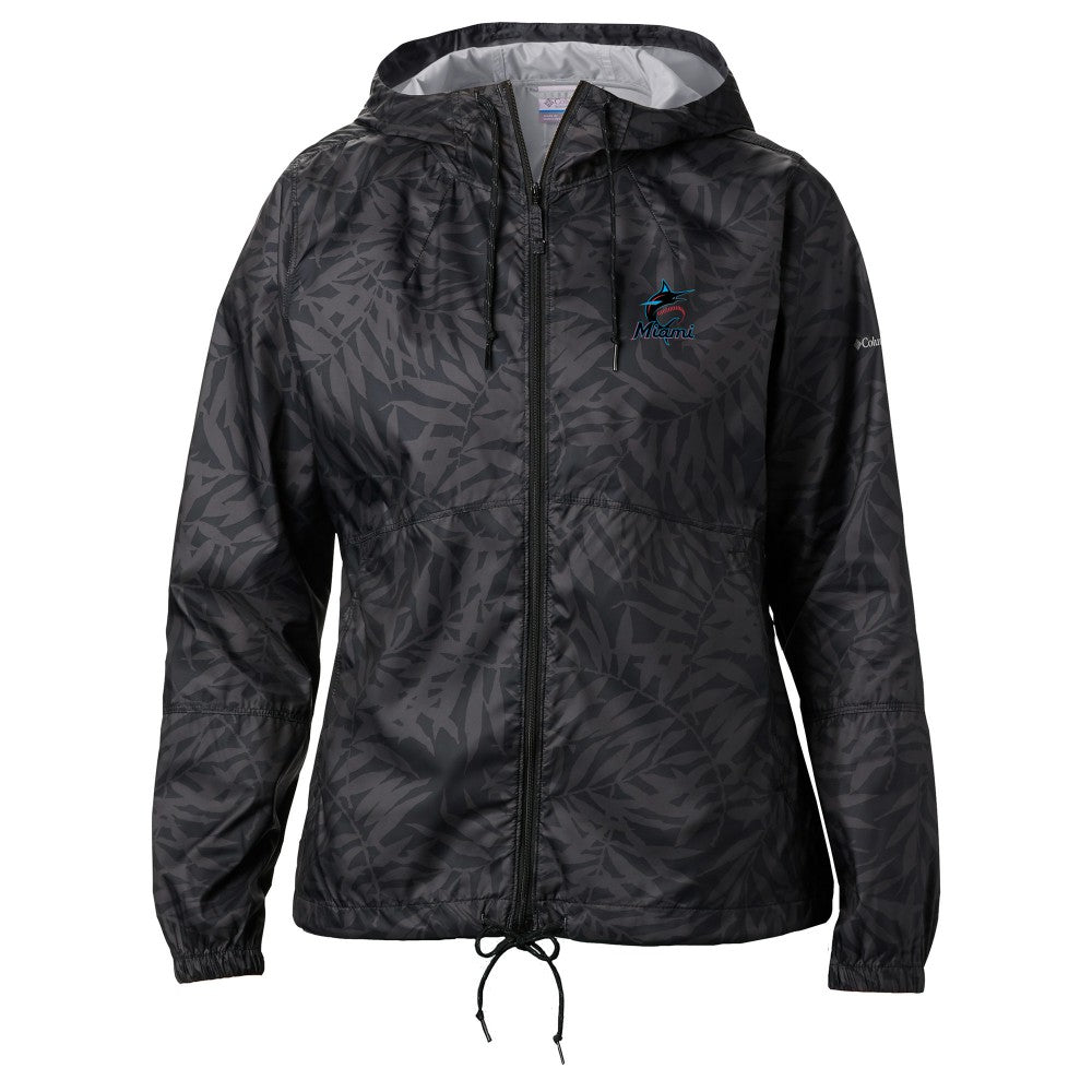 Miami Marlins Columbia Women's Flash Forward Full-Zip Windbreaker Jacket Clearance