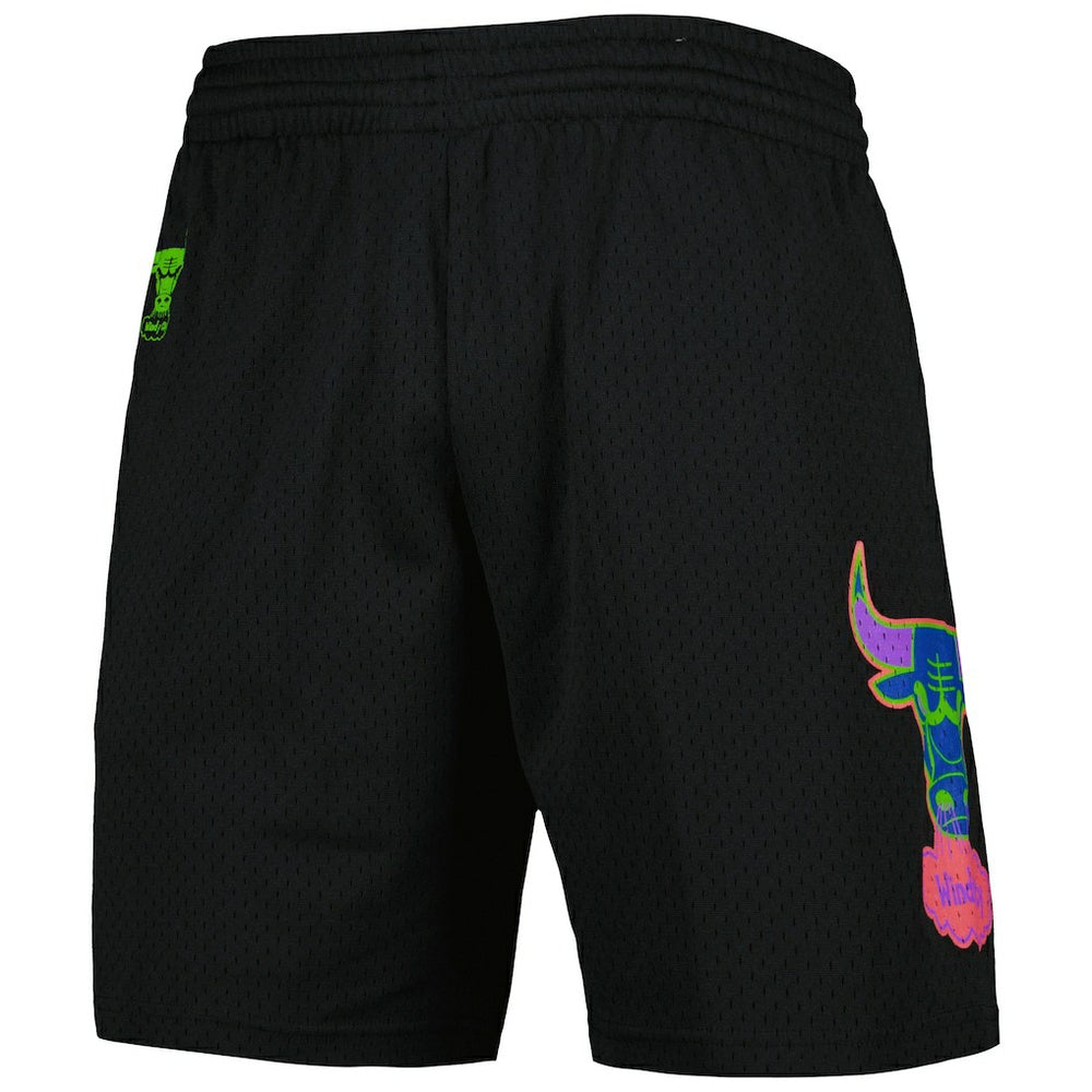 Mitchell & Ness - Chicago Bulls Hardwood Classics Color Bomb Energy Shorts - Black