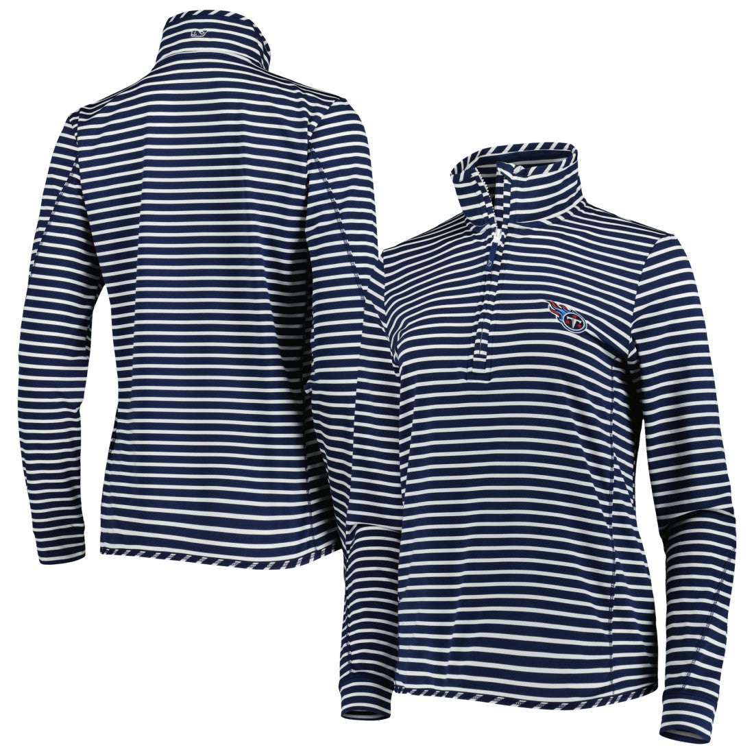 Tennessee Titans Vineyard Vines Women's Sankaty Shep Half-Zip Pullover Top Navy - NFL