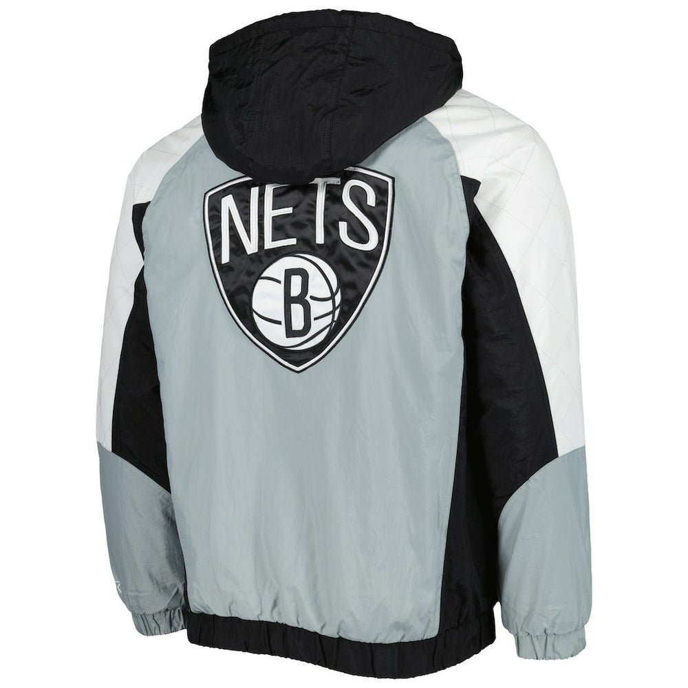 NBA - Brooklyn Nets Starter Body Check Raglan Hoodie Half-Zip Jacket - Black