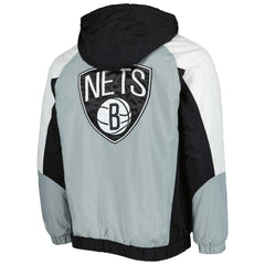 NBA - Brooklyn Nets Starter Body Check Raglan Hoodie Half-Zip Jacket - Black