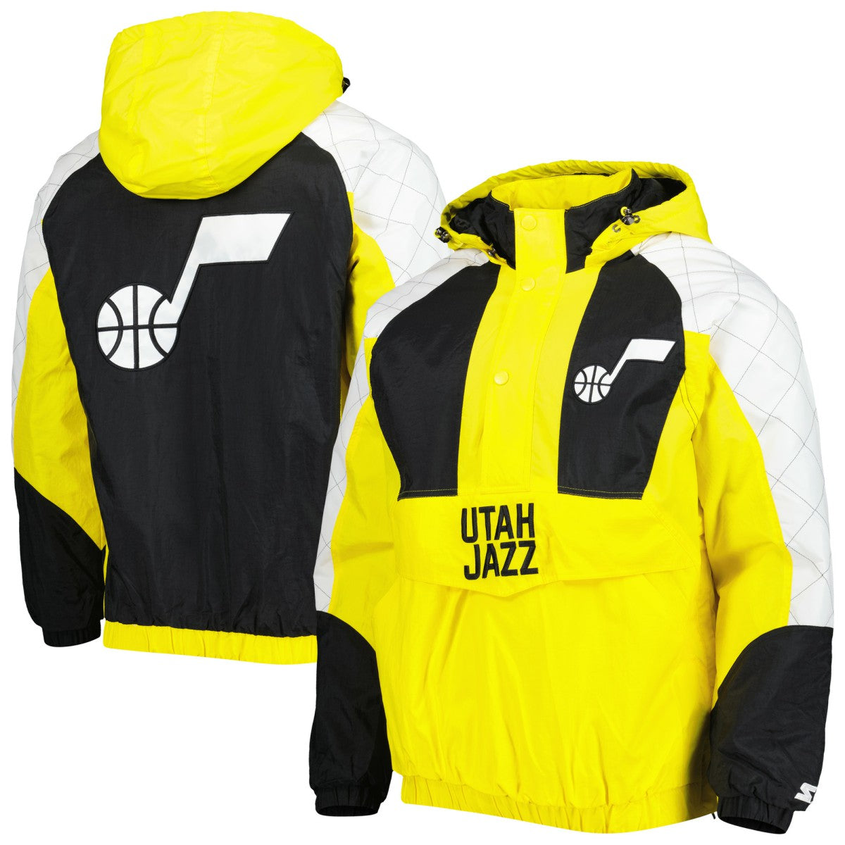 NBA - Utah Jazz Starter Body Check Raglan Hoodie Half-Zip Jacket - Gold