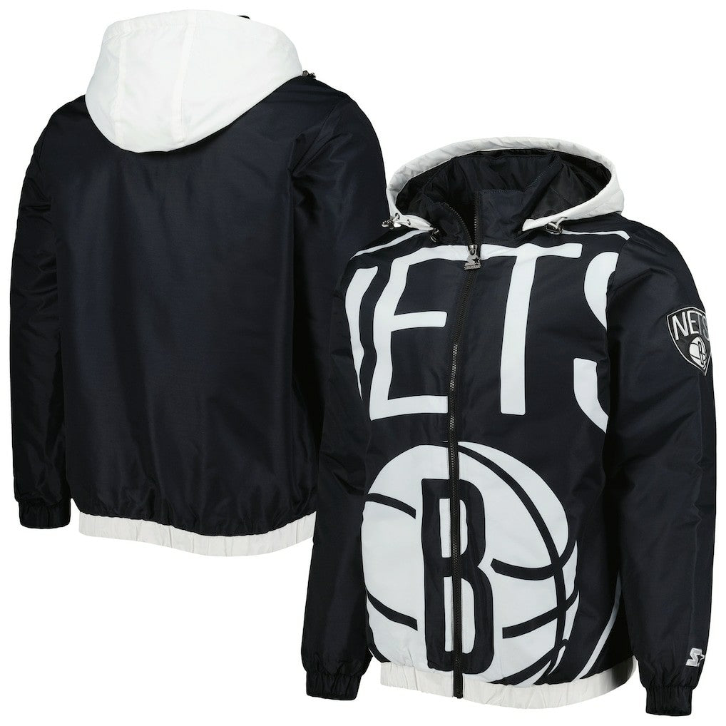 NBA - Brooklyn Nets Starter The Triple Double Full-Zip Hoodie Jacket - Black