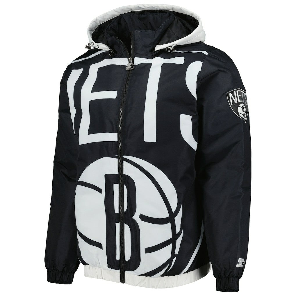 NBA - Brooklyn Nets Starter The Triple Double Full-Zip Hoodie Jacket - Black