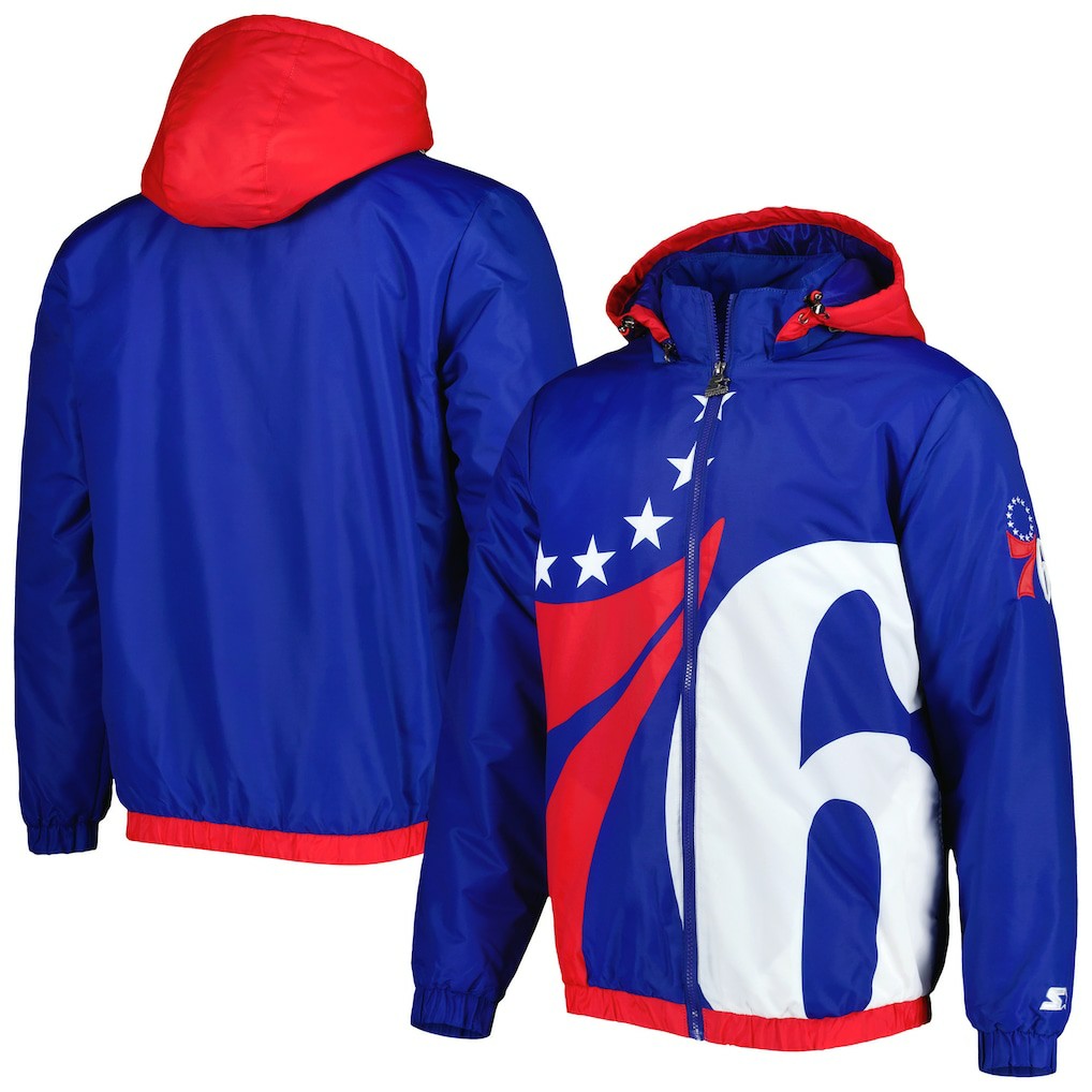NBA - Philadelphia 76ers Starter The Triple Double Full-Zip Hoodie Jacket - Royal