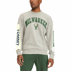 NBA - Milwaukee Bucks Tommy Jeans James Patch Pullover Sweatshirt - Gray