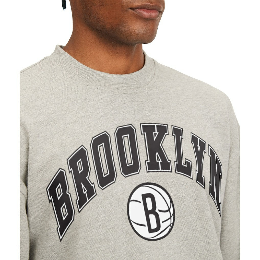 NBA - Brooklyn Nets Tommy Jeans James Patch Pullover Sweatshirt - Gray