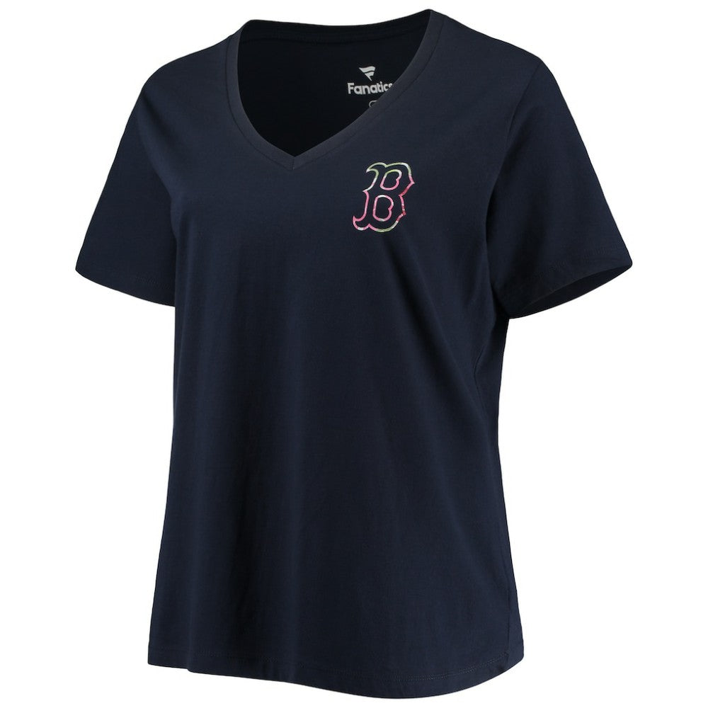 Boston Red Sox Women's Plus Size #1 Mom 2-Hit V-Neck T-Shirt for sale