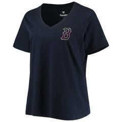 Boston Red Sox Women's Plus Size #1 Mom 2-Hit V-Neck T-Shirt for sale