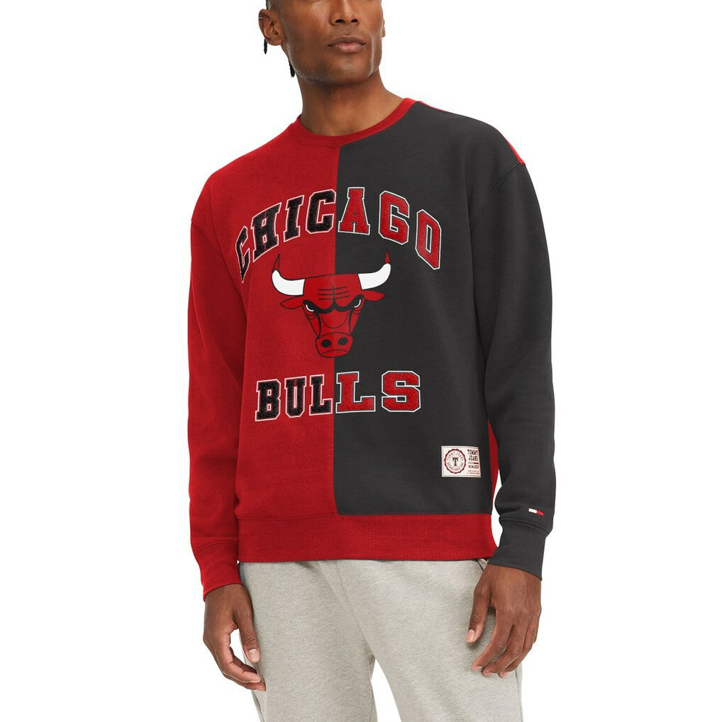 NBA - Chicago Bulls Tommy Jeans Keith Split Pullover Sweatshirt - Red/Black