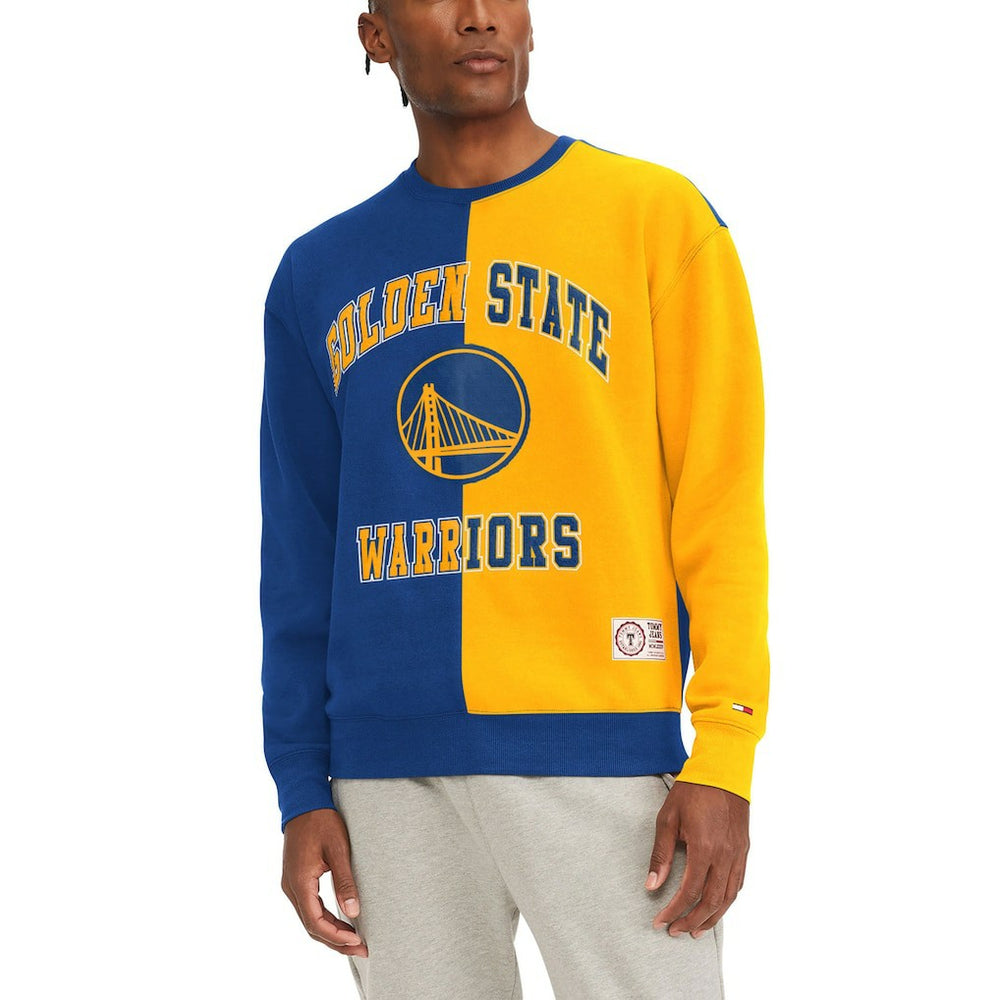 NBA - Golden State Warriors Tommy Jeans Keith Split Pullover Sweatshirt - Royal/Yellow