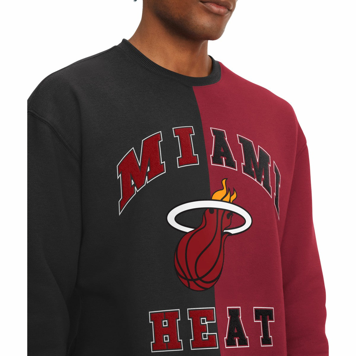 NBA - Miami Heat Tommy Jeans Keith Split Pullover Sweatshirt - Black/Red