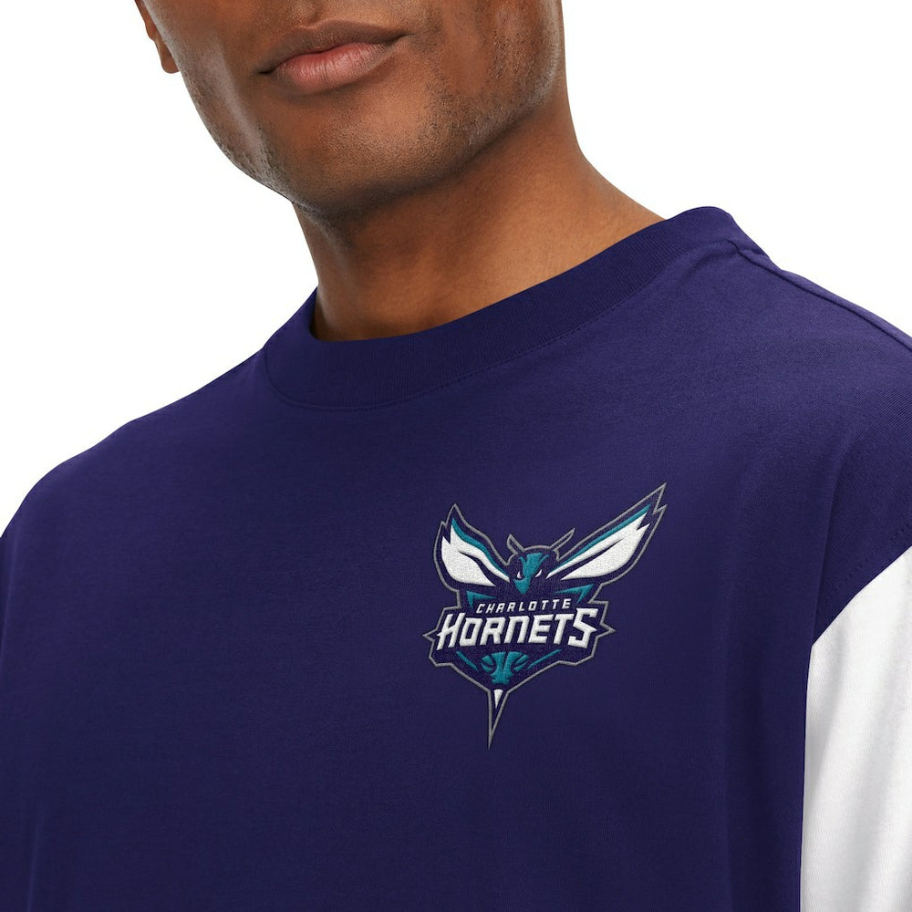 NBA - Charlotte Hornets Tommy Jeans Richie Color Block Long Sleeve T-Shirt - Purple