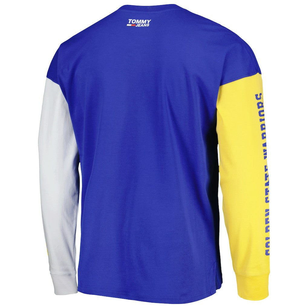 NBA - Golden State Warriors Tommy Jeans Richie Color Block Long Sleeve T-Shirt - Royal