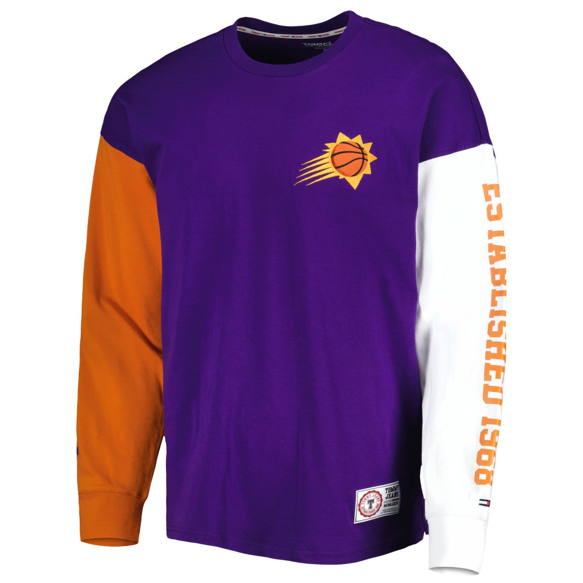 NBA - Phoenix Suns Tommy Jeans Richie Color Block Long Sleeve T-Shirt - Purple