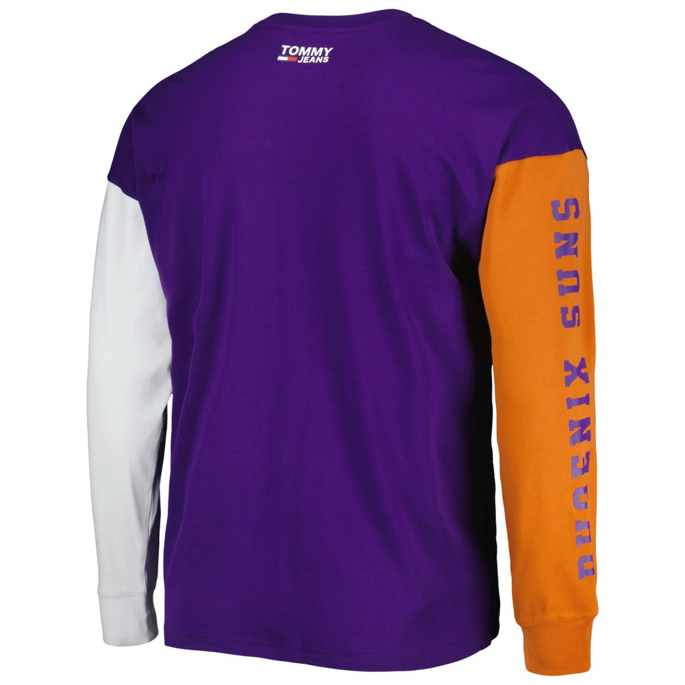 NBA - Phoenix Suns Tommy Jeans Richie Color Block Long Sleeve T-Shirt - Purple
